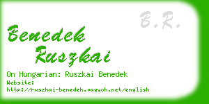 benedek ruszkai business card